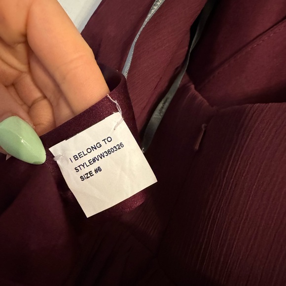 WHITE by Vera Wang halter chiffon bridesmaid dress in Wine - Picture 6 of 8